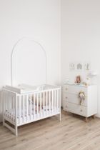 Yoonco, IWI, łóżeczko drewniane z barierką, beż/buk