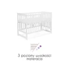 Yoonco, IWI, łóżeczko drewniane z barierką, białe