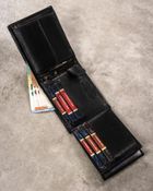 Zestaw prezentowy: Portfel, Brelok, czarny, skórzany, Peterson