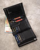 Zestaw prezentowy: Portfel, Brelok, czarny, skórzany, Peterson