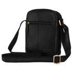 Zestaw, Torba listonoszka, Etui na klucze, czarny, skórzany, Peterson