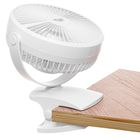 Adler, wentylator biurkowy z klipsem, akumulatorowy, biały, 15,5 cm, 360° obrót, USB-C