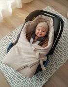 Albero Mio, otulacz muślinowy do fotelika, ocieplany, beż