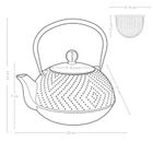 Aromelio, Kamin, czajnik żeliwny z zaparzaczem, 900 ml