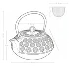 Aromelio, Kumo, czajnik żeliwny z zaparzaczem, 1000 ml