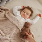 BabyOno, kocyk dzianinowy, bawełniany, beżowy