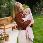 BabyOno, kocyk dzianinowy, bawełniany, różowy