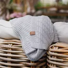 BabyOno, kocyk dzianinowy, bawełniany, szary