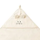 BabyOno, okrycie kąpielowe bambusowe z kapturkiem, kremowe, 100-100 cm