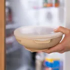 BabyOno, silikonowy talerzyk z przyssawką i przykrywką, beżowy