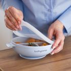 BabyOno, silikonowy talerzyk z przyssawką i przykrywką, niebieski