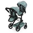 Bayer Design, Xeo Twin, bliźniaczy wózek dla lalek z torbą, zielony w gwiazdki