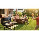 Berdsen, grill węglowy, ogrodowy, beczka z kominem, półki + termometr + popielnik, czarny, BD-895