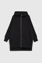 Bluza damska z kapturem, rozpinana, czarna, Moodo