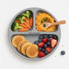 Bocioland, silikonowy talerzyk z przyssawkami i przegródkami, jasny szary