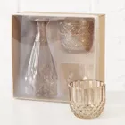 Boltze Home, zestaw szklanych dekoracji, Cherin, świeczniki i wazon