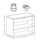 Boximo, Leva, szafka na buty z siedziskiem, 60-30-47 cm