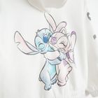 Cool Club, Bluza dziewczęca z kapturem, rozpinana, crop top, biała, Lilo i Stitch