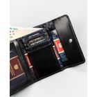 Czarny, skórzany portfel damski na zatrzask - Peterson