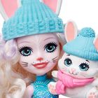 Enchantimals, Zimowa Chatka Bevy Bunny, zestaw z lalką i figurką