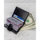 Etui na dokumenty, czarne, skórzane, Rovicky