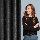 Eurofirany, zasłona gotowa, Vani, 140-250 cm, czarny