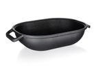 Excellent, brytfanna żeliwna, owalna z pokrywką, czarna, 39-26-14 cm, 3 + 4 l