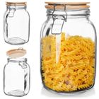 Excellent Houseware, słoik szklany z uszczelką drewnianą, 1.5 l