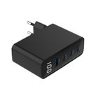 Gembird, szybka ładowarka sieciowa, 2-portowa, USB-A + USB TYP-C, 100W, czarna