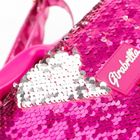 Girabrilla, cekinowa walizka z kosmetykami, różowo-srebrna