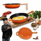 Hage, emaliowana patelnia żeliwna, pomarańczowa, 26 cm