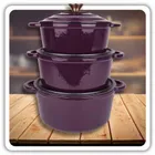 Hage, emaliowany garnek, żeliwny, eggplant, 22 cm, 3l