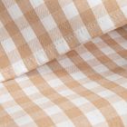 Homla, Abril, bieżnik, beżowy w kratkę z ozdobnym haftem, 40-160 cm