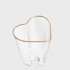 Homla, Amar, kieliszek na wino w kształcie serca ze złotym rantem, 0,3l, 726613