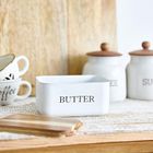 Homla, Avila, maselniczka, biała z akacjową pokrywką, 15-10-7 cm, 872520