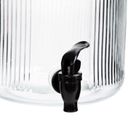 Homla, Velmo, słoik z kranikiem prążkowany z czarną pokrywką, 6l