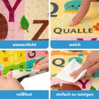 Humbi, mata edukacyjna 2w1 z pianki XPE, alfabet: wersja niemiecka, 120-180 cm