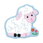 Janod, Farma, drewniane puzzle, 5 układanek