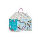 Janod, Ogród kwiatów, zestaw kreatywny do tworzenia biżuterii z drewna