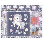 Kidea, diamentowy pamiętnik z kłódką + długopis 3 kolorowym jednorożec