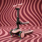 Kinderkraft, Halley 2, hulajnoga 3-kołowa, balansowa 2w1, LED, Rose Pink