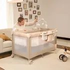 Kinderkraft, Leody Up, łóżeczko turystyczne z akcesoriami, beige
