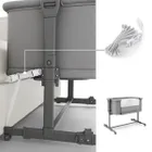 Kinderkraft, Nestee Grow 2, łóżeczko dostawne, dark grey