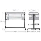 Kinderkraft, Nestee Up 2, łóżeczko dostawne, light grey