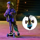 Kinderkraft, RAKET UP, hulajnoga 3-kołowa LED, 2w1, Black