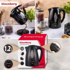 Klausberg, czajnik elektryczny, czarny, 1,2l, KB-9001