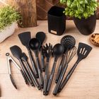 Klausberg, zestaw 12 silikonowych przyborów kuchennych w stojaku, kb-9011