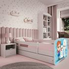 Kocot Kids, Babydreams, łóżko z materacem, białe, zimowe księżniczki, 80-160 cm