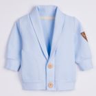 Komplet chłopięcy, Body z długim rękawem, Spodnie, Bluza rozpinana, Czapka, Buciki, niebiesko-białe, Nicol