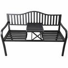 Lean Toys, ławka ogrodowa, metalowa, czarna, 150 cm